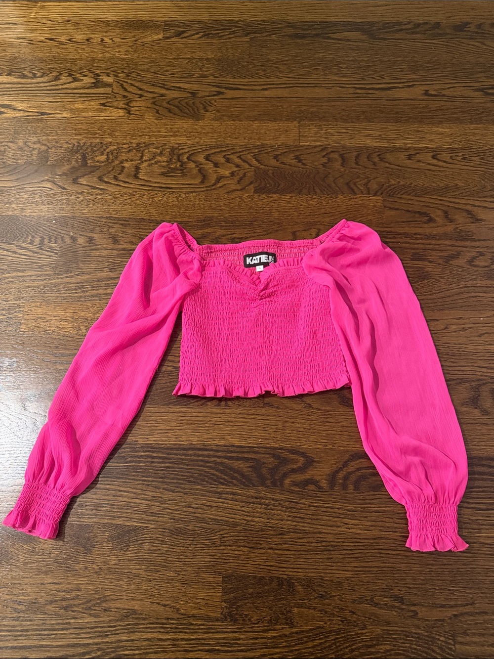 KatieJNYC TWEEN CHLOE SOLID SHEER TOP - Raspberry Yoryu